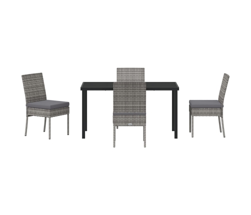 Juego de Comedor de Jardín  5 Piezas Gris Poliratán