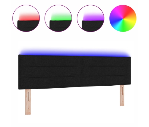 Cabecero  Diseño de Líneas Negro 80 cm Tela