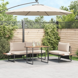 Mesa de Jardín  Marrón 100x55x70 cm DPC y Acero