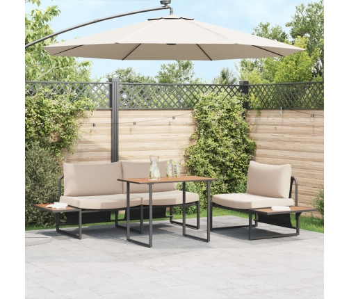 Mesa de Jardín  Marrón 100x55x70 cm DPC y Acero