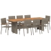 Set de Comedor de Jardín de 9 Piezas  en Poliratán Gris