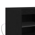 Aparador  con Luces LED Roble Negro 81x37x67 cm