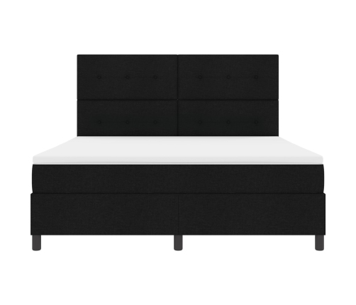 Cama con Resorte Negra con Colchón Super King de Tela
