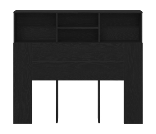 Cabecero  Gabinete Negro Roble 120x19x103.5 cm Madera Elaborada