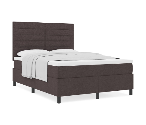 Cama con Box Spring y Colchón Gris Oscuro 140x200 cm Tela