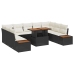 Conjunto de Sofá de Jardín  Set de 6 Marco negro con cojines beige