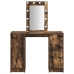 mesa de tocador  con luces LED Roble Ahumado 102x33x135 cm