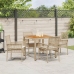 Conjunto de Comedor de Jardín  de 5 Piezas con Cojines Beige de Ratán