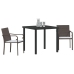 Set de comedor exterior  de 3 piezas con cojines - Ratán marrón