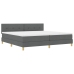 Cama con Base de Muelles con Colchón Gris Oscuro 200x200 cm Tela