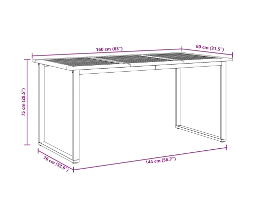 Conjunto de Comedor de Jardín  5 Piezas Tono Gris y Madera
