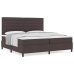 Cama con base acolchada  con colchón marrón oscuro 200x200 cm Tela