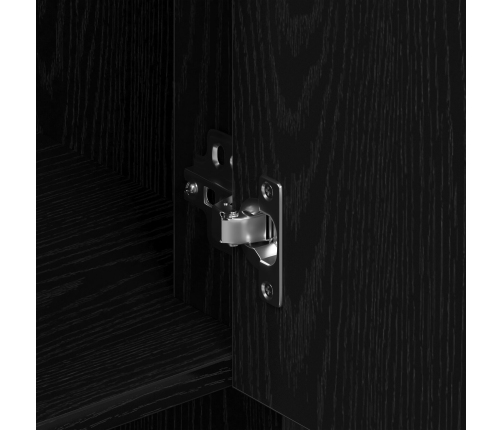 Alto Buffet Set de 2 Roble Negro Madera Elaborada