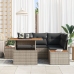 Conjunto de Comedor Jardín de 5 Piezas con Cojines Gris Ratán de Poliéster Acacia