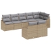 Conjunto de Comedor de Jardín de 8 Piezas con Cojines Beige Poliratán
