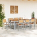 Conjunto de Comedor de Jardín  Juego de 9 Gris, Tono Madera Metal