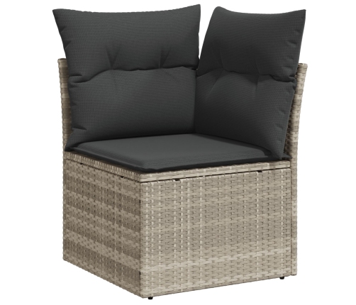 Conjunto de Sofá de Jardín 8 Piezas Gris Ratán