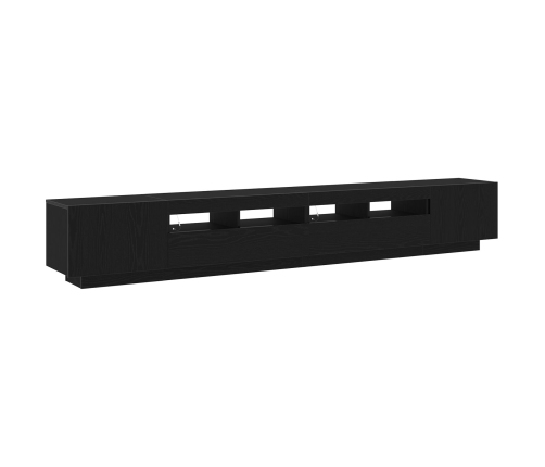 Mueble para TV  con luces LED Negro Roble 260x35x40 cm de madera