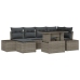 Juego de Sofás de Jardín Set de 7 Beige Rattan, Poliéster