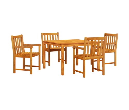 Juego de Comedor para Jardín de 5 Piezas de Madera Maciza de Acacia