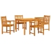 Juego de Comedor para Jardín de 5 Piezas de Madera Maciza de Acacia