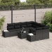 Conjunto de Sofá de Jardín 9 Piezas Negro