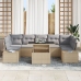 Conjunto de Sofás de Jardín de 8 Piezas con Cojines Beige Poliratán