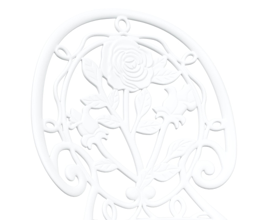 Conjunto de Bistro de Jardín de 3 Piezas  Blanco de Aluminio Fundido