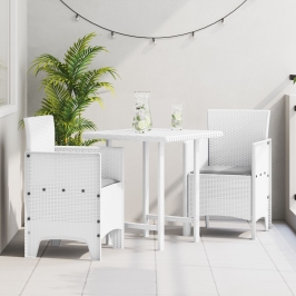 Silla de Jardín  Juego de 2 Blanco, Gris Claro Plástico, Tela