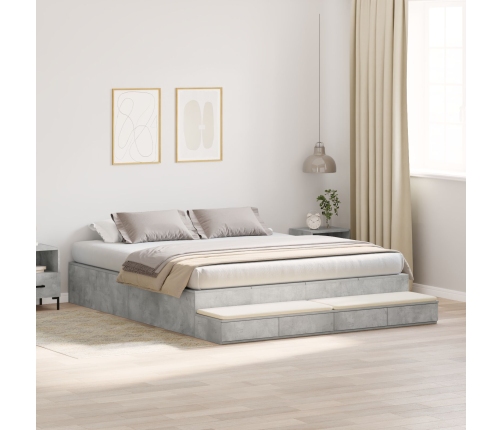 Cama con almacenamiento  Gris 200x200 cm