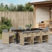 Set de comedor de jardín  de 9 piezas con cojines de poliratán beige
