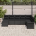Conjunto de sofá de jardín de 8 piezas con cojines ratán negro de