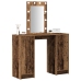 Mesa de Maquillaje con Luces LED Madera Vieja 102x33x135 cm