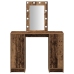 Mesa de Maquillaje con Luces LED Madera Vieja 102x33x135 cm