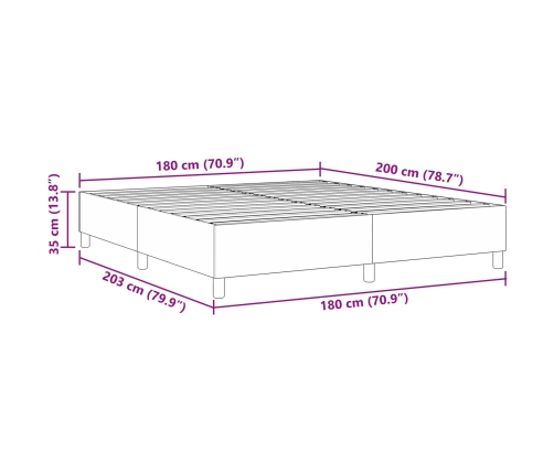 Cama Box Spring  Gris Oscuro Super King de Tela de Corduroy