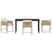 Conjunto de Comedor de Jardín de 5 Piezas con Cojines Beige Ratan PE