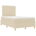 Cama con Base de Resortes y Colchón Crema 120x200 cm Tela