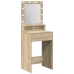 Mesa de tocador con luces LED en Roble de Sonoma, 50x41x135 cm