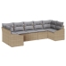 Conjunto de Sofá de Jardín  Juego de 7 Beige, Gris Ratán, Poliéster