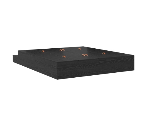 Estructura de cama con almacenamiento  Roble negro Madera elaborada
