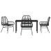 Set de Comedor de Jardín de 5 Piezas Poliratán Negro