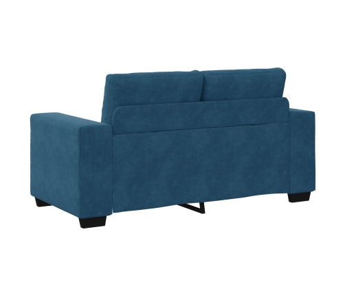 Sofá Loveseat  Azul 120 cm de Terciopelo