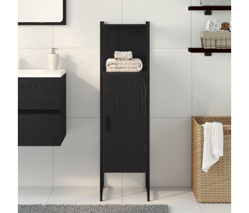 Armario de baño  Negro Roble 33x33x120,5 cm Madera elaborada