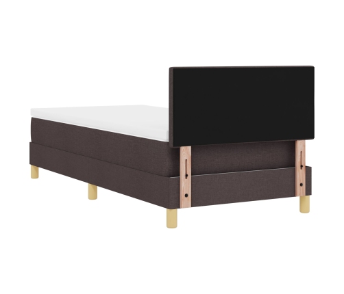 Cama de Resorte  con Colchón Marrón 90x200 cm Tela