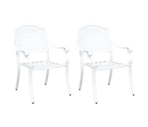 Sillas de Jardín  2 pcs de Aluminio Fundido Blancas