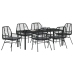 Conjunto de comedor de jardín  de 7 piezas con cojines negro poliratán