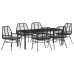 Conjunto de comedor de jardín  de 7 piezas con cojines negro poliratán
