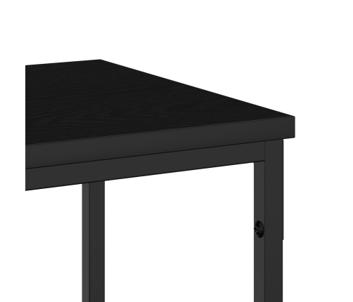 Mesa de Consola  Negro Roble 200x30x75 cm Madera Ingenierizada y Acero