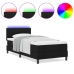 Estructura de Cama  con Colchón Negro y Blanco Tela 90 x 200 cm