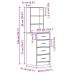 Highboard Roble Artesanal 40x41x135 cm Madera Elaborada